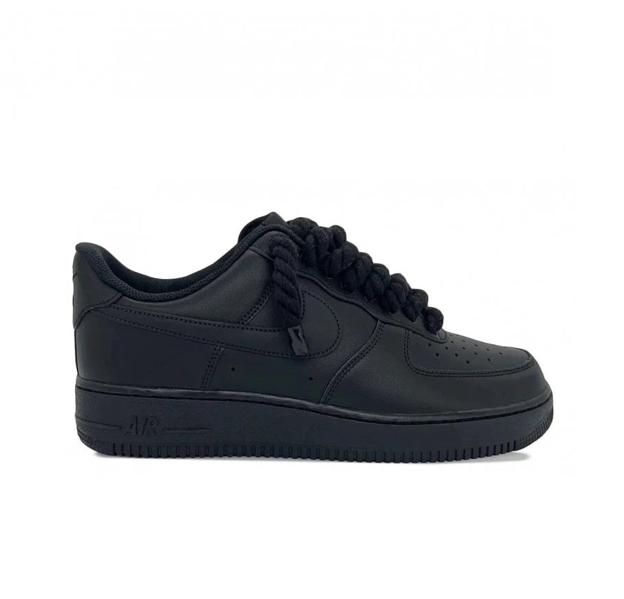 Nike Air Force 1 Black (Black Rope Laces)